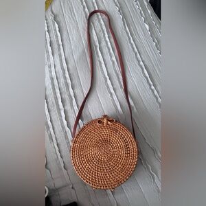 Brown Woven Crossbody Bag